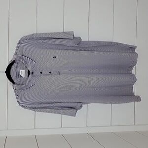 IZOD Golf XL blue & white striped stretch polo top